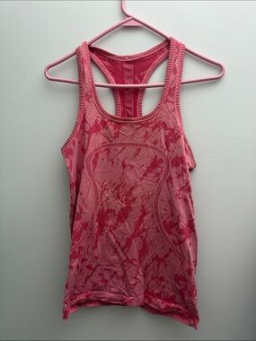 lululemon pink patterned racerback tank top